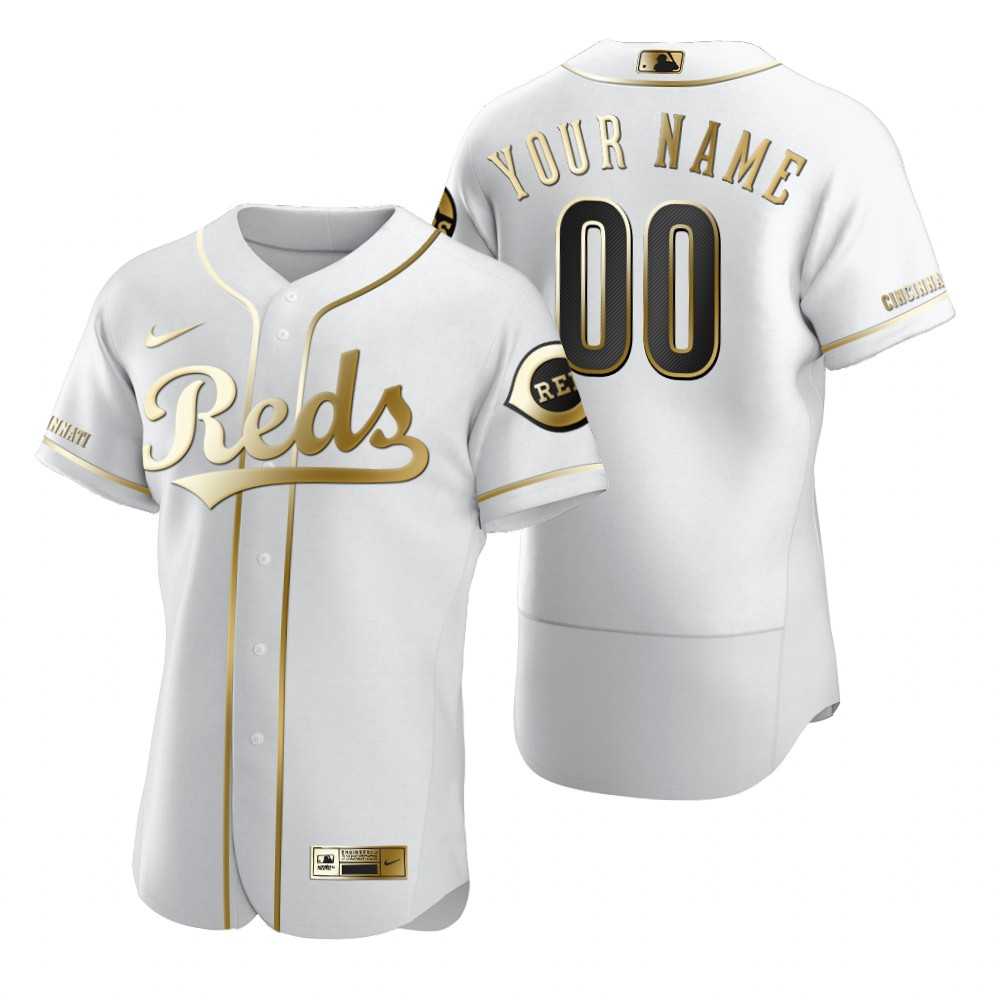 Cincinnati Reds Customized Nike White Stitched MLB Flex Base Golden Edition Jersey,We sell and wholesale Cincinnati Reds Customized Nike White Stitched MLB Flex Base Golden Edition Jersey on line form chian!